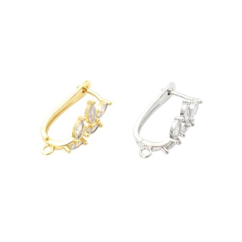 Messing Ohrring Tropfen Komponente, plattiert, DIY & Micro pave Zirkonia, keine, 24x13.10x8.10mm, verkauft von Paar