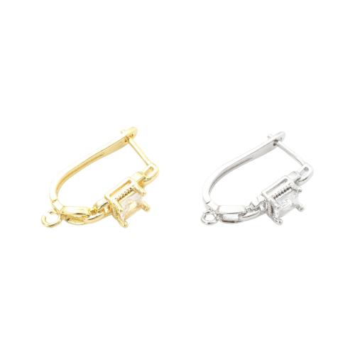 Messing Ohrring Tropfen Komponente, plattiert, DIY & Micro pave Zirkonia, keine, 24x14.70x7mm, verkauft von Paar