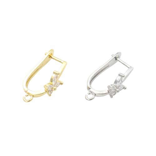 Messing Ohrring Tropfen Komponente, plattiert, DIY & Micro pave Zirkonia, keine, 24x13.60x8.80mm, verkauft von Paar