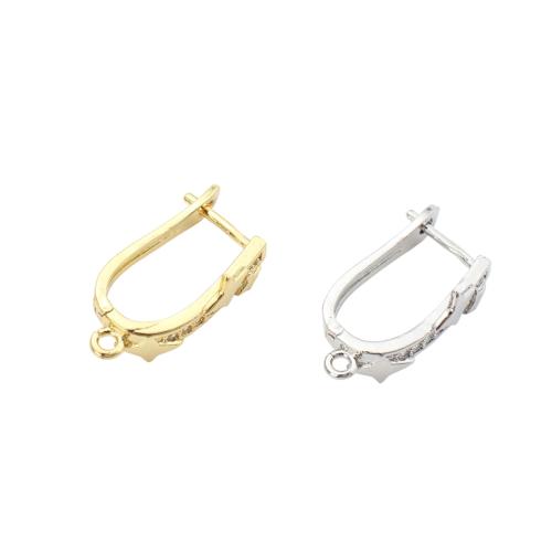 Blås örhänge droppe Komponent, Mässing, plated, DIY & micro bana cubic zirconia, fler färger för val, 24x12.40x8.50mm, Säljs av Par
