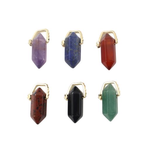Bijoux Pendentifs en pierres gemmes, laiton, avec pierre gemme, Motif géométrique, Placage de couleur d'or, DIY, plus de couleurs à choisir, 21.20x8mm, Vendu par PC