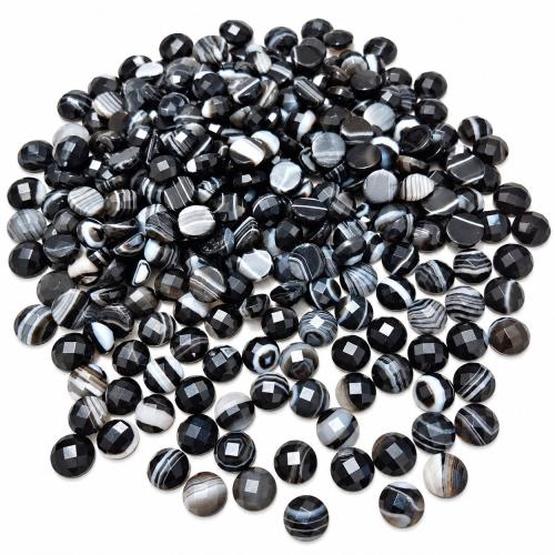 Achat Cabochon, Schwarzer Achat, rund, DIY & facettierte, keine, 8mm, verkauft von PC