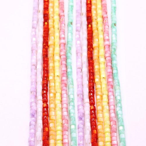 Naturlig Färgade Snäckskalspärlor, Shell, DIY, fler färger för val, 2x4mm, Såld Per Ca 38 cm Strand