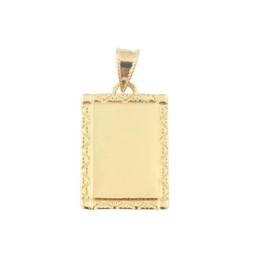 Brass Jewelry Pendants Rectangle gold color plated DIY Sold By PC