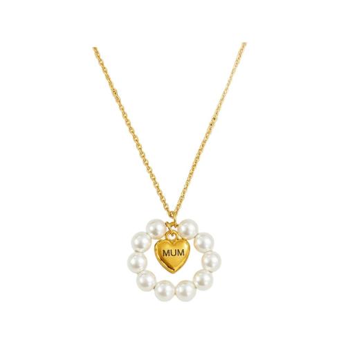 Nerezová ocel šperky náhrdelník, Nerez, s Sklo Pearl, módní šperky & pro ženy, více barev na výběr, Prodáno za Cca 45 cm Strand