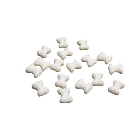 Resin Jewelry Beads Bowknot DIY white 12mm Sold By Bag