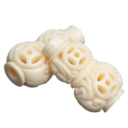 Resin Jewelry Beads DIY beige 30mm Sold By Bag