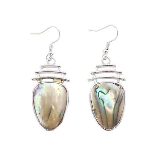 Abalone Shell Drop Earring with Brass fashion jewelry & for woman Sold By Pair