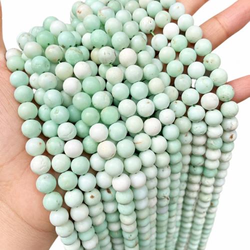 Gemstone Jewelry Beads Green Opal Round DIY Sold By Strand