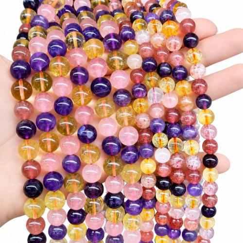 Natural Quartz Jewelry Beads Strawberry Quartz Round polished DIY Sold Per Approx 38 cm Strand