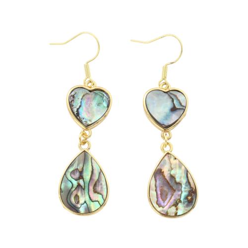 Abalone Shell Drop náušnice, s Mosaz, módní šperky & pro ženy, Prodáno By Pair