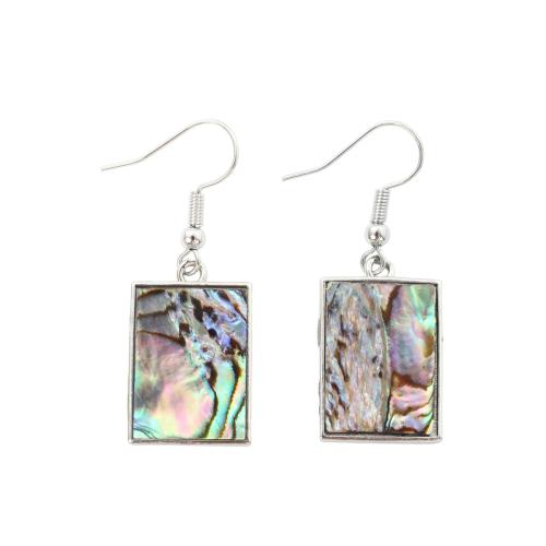 Abalone Shell Drop Earring, med Messing, Rektangel, mode smykker & for kvinde, 40x15x2.50mm, Solgt af par