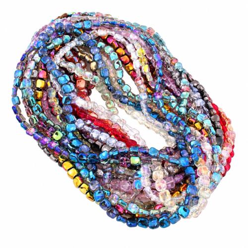 Mada Stikliniai karoliukai, Stiklas, Aikštė, Pasidaryk pats, daugiau spalvų pasirinkimas, 11mm, Parduota už Apytiksliai 33 cm Strand