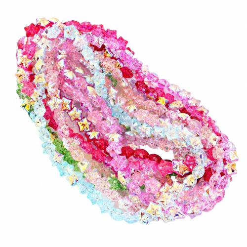 Mada Stikliniai karoliukai, Stiklas, Žvaigždė, Pasidaryk pats, daugiau spalvų pasirinkimas, 17mm, Parduota už Apytiksliai 31 cm Strand