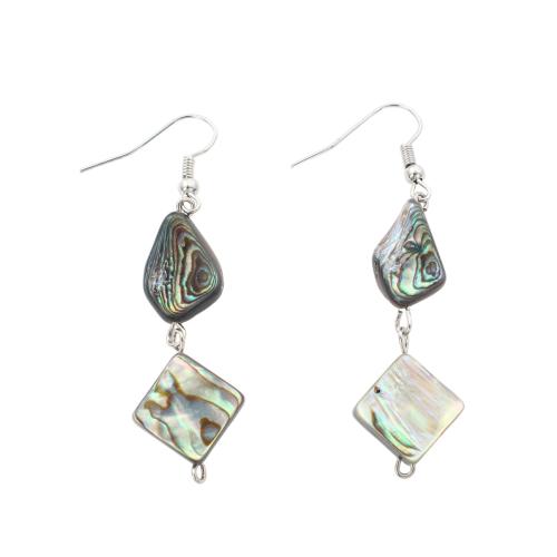 Abalone Shell Drop Earring, med Messing, mode smykker & for kvinde, 60x16x3.60mm, Solgt af par
