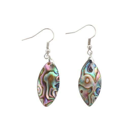 Abalone Shell Drop Earring, med Messing, mode smykker & for kvinde, 49x13x1.20mm, Solgt af par
