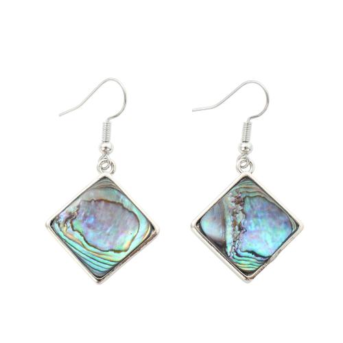 Abalone Shell Drop Earring, med Messing, Rhombus, mode smykker & for kvinde, 45x2.40x3.10mm, Solgt af par
