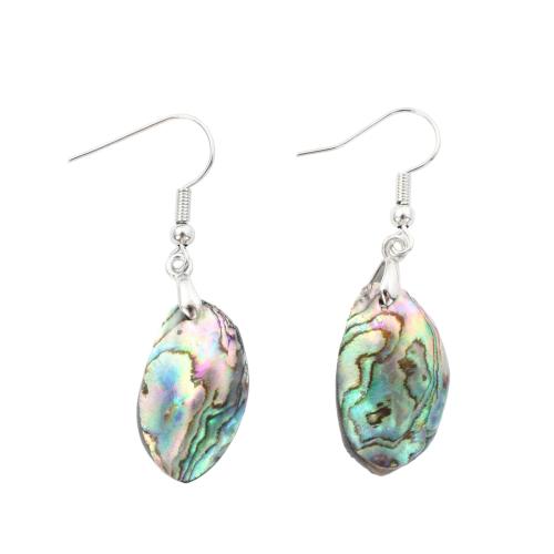 Abalone Shell Drop Earring, med Messing, mode smykker & for kvinde, 47x13x5.70mm, Solgt af par