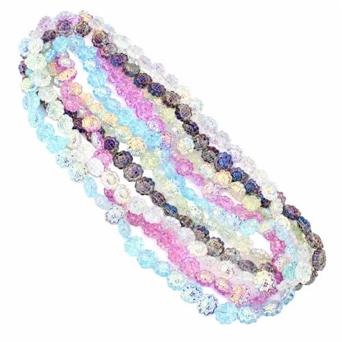 Fashion Glasperler, Glas, Flower, du kan DIY, flere farver til valg, 15mm, Solgt Per Ca. 33 cm Strand