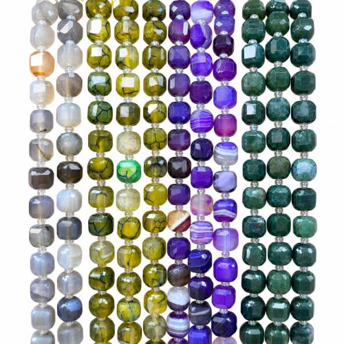 Gemstone Ékszer Gyöngyök, Drágakő, Négyzet, DIY & különböző anyagok a választás & sokoldalú, 8x8mm, Naponta eladott Kb 38 cm Strand
