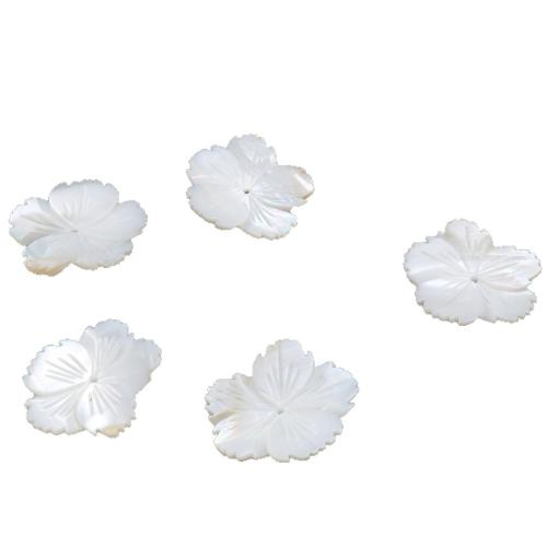 Natural White Shell gyöngyök, Szirmok, DIY, fehér, 24x20mm, Által értékesített PC