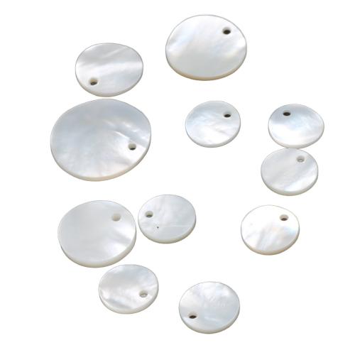 Gamtos Baltoji Shell Pakabukai, Balta "Shell, Butas Round, Pasidaryk pats & skirtingo dydžio pasirinkimo, baltas, Pardavė PC