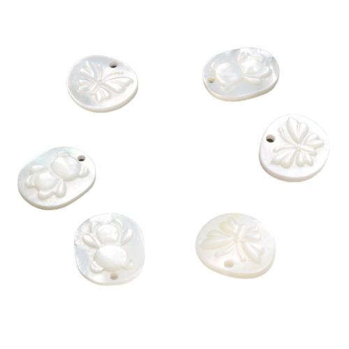 Gamtos Baltoji Shell Pakabukai, Balta "Shell, Pasidaryk pats & įvairių stilių pasirinkimas, daugiau spalvų pasirinkimas, 14x12mm, Pardavė PC