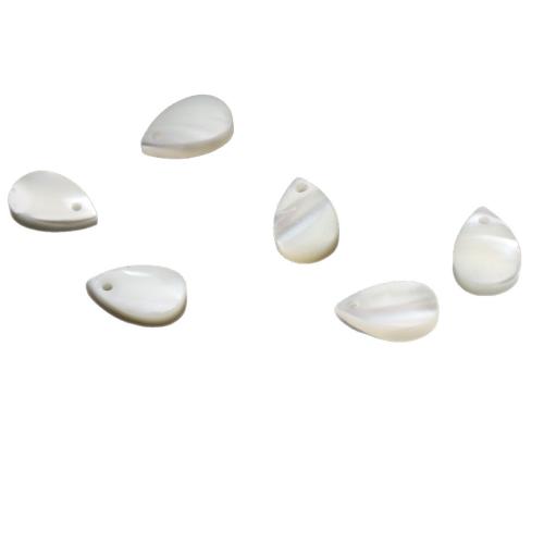 Shell Pakabukai, Pasagos + apvalkalas, Ašara, Pasidaryk pats, baltas, 8x10mm, Pardavė PC