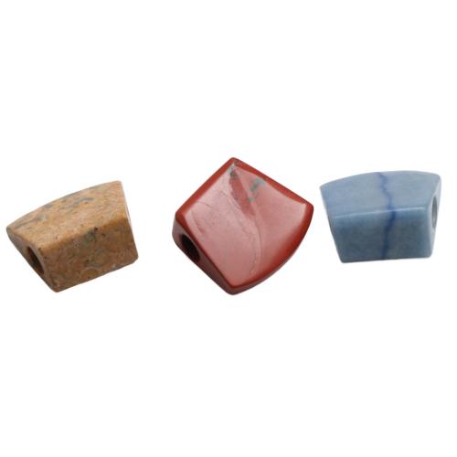 Gemstone Ékszer Gyöngyök, Természetes kő, Axe, csiszolt, DIY, kevert színek, 30.70x26.60x16mm, Által értékesített PC