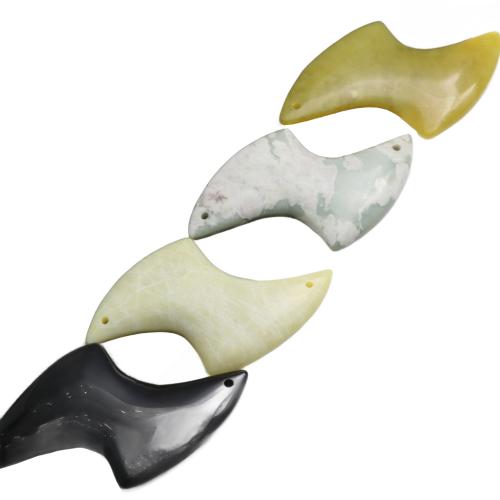 kamień Złącze, Kamień naturalny, obyty, DIY & kółko1/1, mieszane kolory, 19.60x53x6mm, sprzedane przez PC