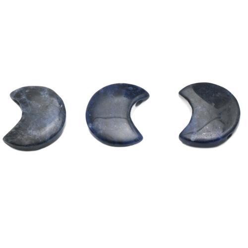Lapis vedhæng, Lapis Lazuli, Moon, poleret, du kan DIY, mørkeblå, 30x7.20mm, Solgt af PC