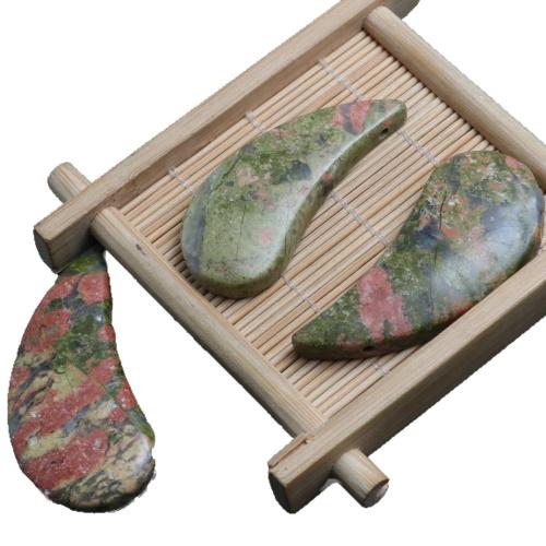 Unakite Vedhæng, Teardrop, poleret, du kan DIY, flerfarvede, 22x50x6.50mm, Solgt af PC
