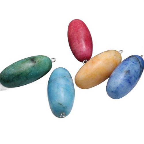 Bijoux Pendentifs en pierres gemmes, pierre gemme, ovale, poli, teints & DIY, plus de couleurs à choisir, 47x19.20mm, Vendu par PC