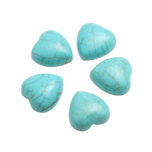 Natuurlijke Turquoise Cabochon, Hart, DIY & verschillende grootte voor keus, groen, Verkocht door PC