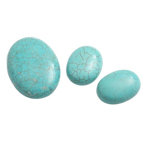 Natuurlijke Turquoise Cabochon, Ovaal, DIY & verschillende grootte voor keus, groen, 10x36x5mm, Verkocht door PC