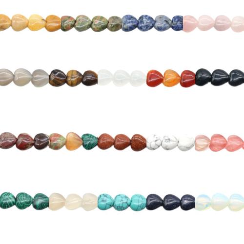 Grânulos de gemstone jóias, misto de pedras semi-preciosas, Coração, polido, DIY & materiais diferentes para a escolha, 16mm, Aprox 12PCs/Strand, vendido por Strand