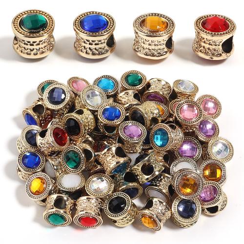 Grânulos de Jóias da liga de zinco. , banhado, DIY & Vario tipos a sua escolha & com strass, 11mm, Buraco:Aprox 4.7mm, 10PCs/Bag, vendido por Bag