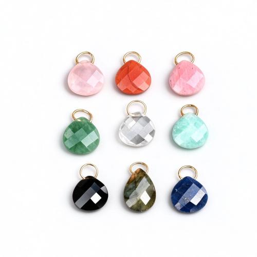 Gemstone Vedhæng Smykker, Ædelsten, Teardrop, poleret, du kan DIY & forskellige materialer til valg & facetteret, 15x20x5mm, Solgt af PC