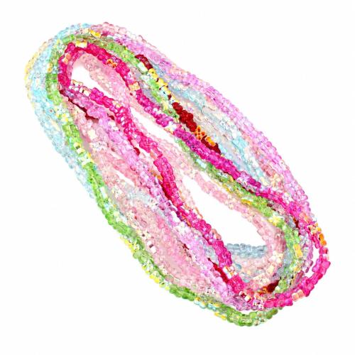 Abalorios de Cristal, Vidrio, Flor, Bricolaje, más colores para la opción, 9mm, Vendido para aproximado 28 cm Sarta