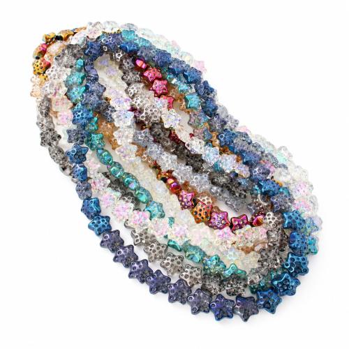 Abalorios de Cristal, Vidrio, Estrella, Bricolaje, más colores para la opción, 18mm, Vendido para aproximado 30 cm Sarta