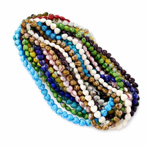 Üveg Üveggyöngy, Szív, DIY, több színt a választás, 12mm, Naponta eladott Kb 30 cm Strand