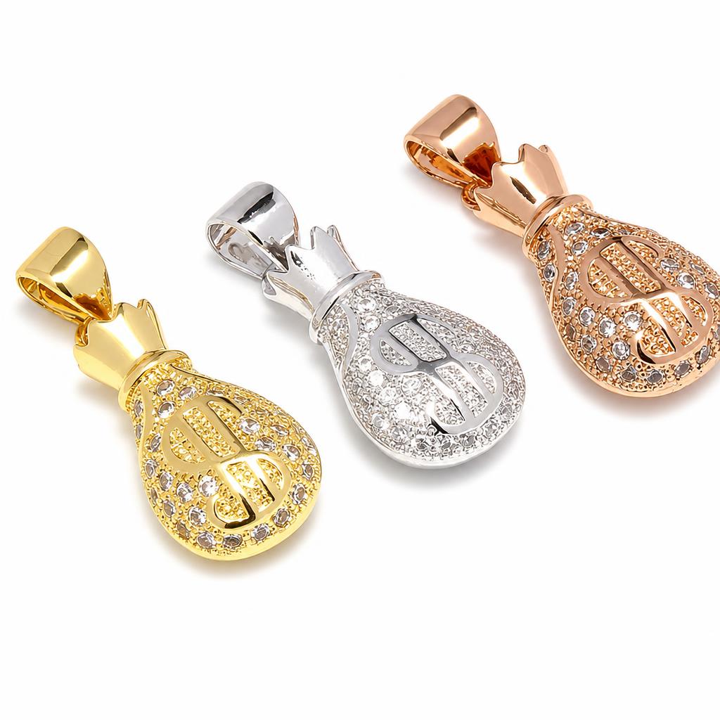 Cubic Zirconia Micro Pave Brass Pendants